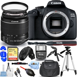 CANON Eos 2000D / Rebel T7 With 18-55MM Is Ii Lens + 32GB + Flash + Uv Bundle