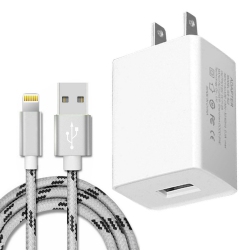 SUPERSHIELD Iphone Charger, Lightning Cable Compatible for Apple Charging Cords & Fast Quick USB Wall Charger Travel Plug Adapter Compatible \w