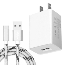 SUPERSHIELD Fast Adaptive Charging Wall Charger + 2M Type USB C Cable for Galaxy S8 S9 S10 Plus Note 8 9 10 A5 A8 In White