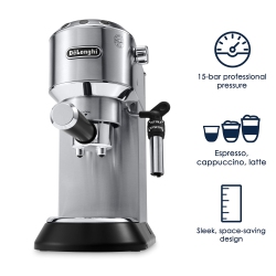 DE'LONGHI Ec685M Dedica Deluxe Pump Espresso Machine With Premium Adjustable Frothing Wand, In Stainless Steel