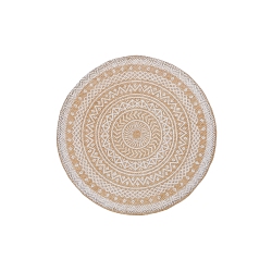 MAISON CONCEPTS Round Jute Placemat Mandala - Set Of 12 In White
