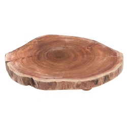 MAISON CONCEPTS Acacia Wood Live Edge Round Board With Stand