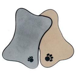 MAISON CONCEPTS Microfibre Bone Mat Paw Embroidery - Set Of 2