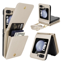 HLD Samsung Galaxy Z Flip 5 Case \w Card Holder Strap Lanyard, Samsung Z Flip 5 Case Wallet Galaxy Z Flip 5 Wallet Phone Case Crossbody Phone Case