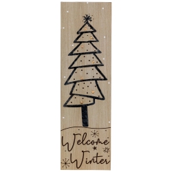 NORTHLIGHT Rectangular "welcome Winter" Christmas Tree Wooden Wall Sign - 15.75