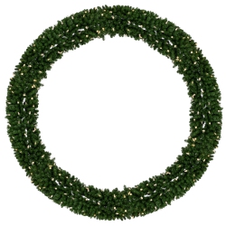 NORTHLIGHT Pre-Lit Giant Commercial Pine Wreath - 12' - Led C9 Warm Lights In White