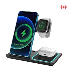 KEEGUARD 3-In-1 Wireless Iphone Charger Foldable Charging Station for Iphone 17/16/15/14/13/12/11 Apple Watch & Airpods | Fast 15 Watt Charger