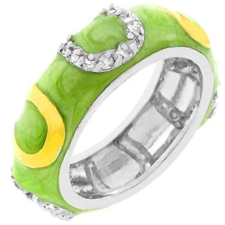 JGI Apple Enamel Horseshoe Ring In Green