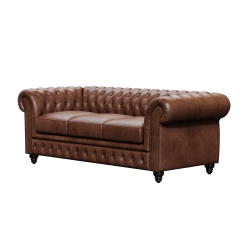 VALENCIA Parma Full-Aniline Leather Chesterfield 82" Sofa