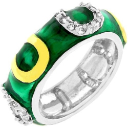 JGI Enamel Horseshoe Ring In Green