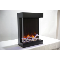 AMANTII Cube-2025Wm-Oob-4 - Refurbished(Excellent)-3-Sided 20″ Width X 25″ High Unit – 11 3/4″ Dept) Freestand Electric Fireplace