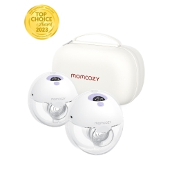 MOMCOZY M5 All-In-One Breast Pump, Double Portable Hands-Free Wearable Breast Pump With 3 Modes & 9 Levels, 24MM 2 Pack In Purple
