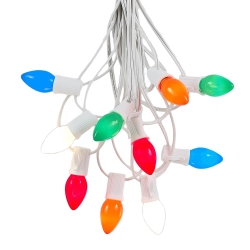 NOVELTY LIGHTS LLC Novelty Lights C7 Ceramic Christmas Lights Set - Indoor/outdoor Christmas Light String – Opaque Christmas Bulbs – Outdoor