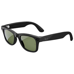 Ray-Ban | Meta Wayfarer (Gen 1) Glasses with AI, Photo, Video, Audio & Messaging - Shiny Black/G-15 Green - Large