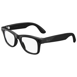 Ray-Ban | Meta Wayfarer (Gen 1) Glasses with AI, Photo, Video, Audio & Messaging - Shiny Black/Clear