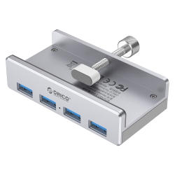 HLD USB 3.0 Hub, 4 Port USB3.0 Clip-Type Aluminum Alloy Portable Size Travel Super Speed Hub Station for Integrated Computer, Surface Studio, Desktop