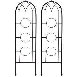 SUNNYDAZE DECOR Sunnydaze 2-Piece Arched Wall Trellis With Flowerpot Supports - 48 In