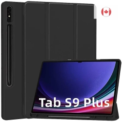 GENER Samsung Galaxy Tab S10 Plus / Tab S9 Plus 14.6-Inch Case With S Pen Holder| Shockproof Tri-Fold Stand Tablet Cover | Auto Wake/sleep | In Black