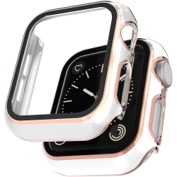 SUPERSHIELD 2 Pack Hard PC Case \w Tempered Glass Screen Protector for Apple Watch Series Se/6/5/4 44Mm, [Touch Sensitive] [HD Ultra-Thin] Full