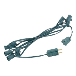 NOVELTY LIGHTS LLC Novelty Lights 10 Foot C7 Outdoor String Light Christmas Stringer - Patio String Lights - Candelabra Base (C7/e12)