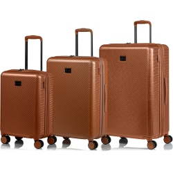 CHAMPS Luggage Iconic Ii Collection 3-Piece Hard Side 8-Wheeled Expandable Luggage Set - Rose In Gold