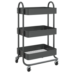 VIDAXL 3-Tier Trolley Anthracite 43X34X79 Cm Steel