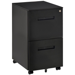 VINSETTO Vertical Filing Cabinet \w 2 Drawers, Lock And Wheels, Under Desk Mobile File Cabinet for Legal, A4, Letter Size, Steel Frame for Home