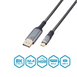 BLUEDIAMOND Pro 8K Ultra HD USB-C to Display Port 8K Cable 3M (10Ft)
