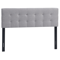 COSTWAY Full/queen Size Headboard Linen Fabric Upholstered Button Tufted Solid Wood Leg