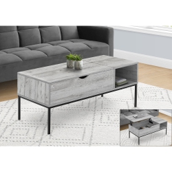 MONARCH SPECIALTIES I 3805 - Coffee Table, 42" L, Rectangular, Cocktail, Lift-Top, Grey Metal, Contemporary, Modern In Black
