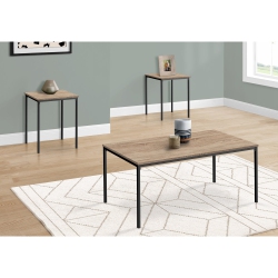 MONARCH SPECIALTIES I 7895P - Table Set, 3PCs Set, Coffee, End Metal, Dark Taupe Laminate, Contemporary, Modern In Black
