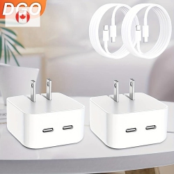 KEEGUARD 2PCs 35W Dual Port USB-C Fast Charger - Pd 3.0 35W Foldable Power Adapter for Fast Charging - Cell Phone Wall Chargers Block