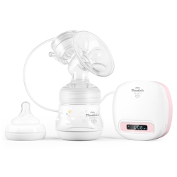 LITTLE MARTIN'S Electric Breast Milk Pump for Breast Feeding, Rechargeable Battery for Travel (Pink)