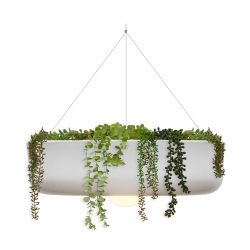 NEWGARDEN Elba 59 Led Hanging Lamp & Planter, Wireless & Rechargeable