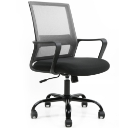 MOUSTACHE Height Adjustable Office Chair, Ergonomic Mid-Back Task Chair Computer Desk Chair Hold Up to 250Lbs In Grey