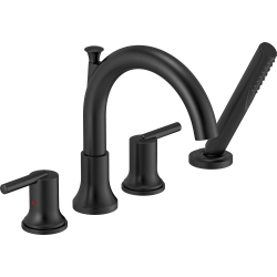 DELTA FAUCET T4759-Bl Roman Tub Trim With Hand Shower Deck-Mount With Diverter, Matte In Black