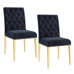 COSMIC HOMES Dining Chair In And Gold, Formal Or Casual Dining Chair, Side Chair Set Of 2, Velvet Upholstered Chair for Dining Room, Living Room