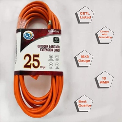 SD Indoor Outdoor Extension Cord 25Ft