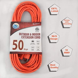 SD Indoor Outdoor Extension Cord 50Ft