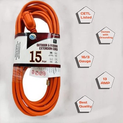 SD Indoor Outdoor Extension Cord 15Ft