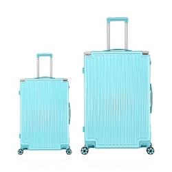 WINGOMART 2-Piece Luggage Set Lightweight Durable PC+Abs Hardshell, Double Spinner Wheels, Tsa Lock - 20In & 28In - Zenith In Turquoise