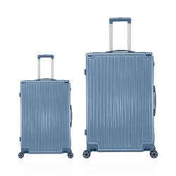 WINGOMART 2-Piece Luggage Set Lightweight Durable PC+Abs Hardshell, Double Spinner Wheels, Tsa Lock - 20In & 28In - Coastal In Blue