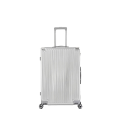 WINGOMART Luggage Lightweight Durable PC+Abs Hardshell, Double Spinner Wheels, Tsa Lock - 24In - In Silver