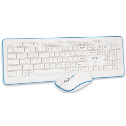ELINK Kbr630 - Wireless Keyboard And Mouse Set, Rechargeable, 2.4Ghz In White