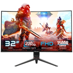 HAJAAN 32” Inch Fhd 1080P Curved Gaming Monitor \w RGB Lighting 200Hz Refresh Rate \w Va Display, Built-In Speakers, Tilt Adjustment, Wall