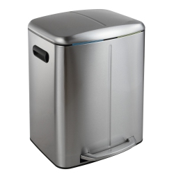 HAPPIMESS Marco Rectangular Double Bucket Trash Can With Soft-Close Lid