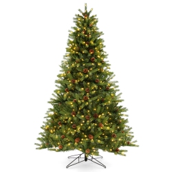 COSTWAY 7 Ft Pre-Lit Christmas Tree 3-Minute Quick Shape With Quick Power Connector Timer
