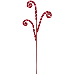 NORTHLIGHT 27" And White Candy Cane Curls Christmas Spray In Red