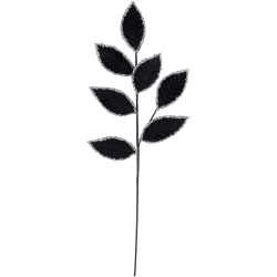 NORTHLIGHT 26" And Silver Sequin Leaves Christmas Spray In Black