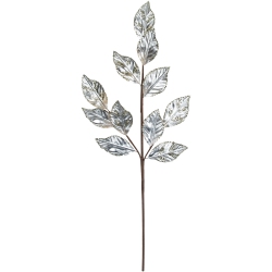 NORTHLIGHT 25" Glittered Leaves Christmas Spray In Platinum